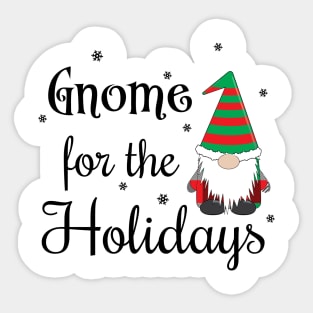 Gnome For The Holidays Black Sticker